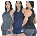 Kit 3 Regatas Femininas Dry Fit Premium