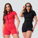 Kit 2 Macaquinhos Gringo com Ziper Tecido Suplex Colorido Virginia