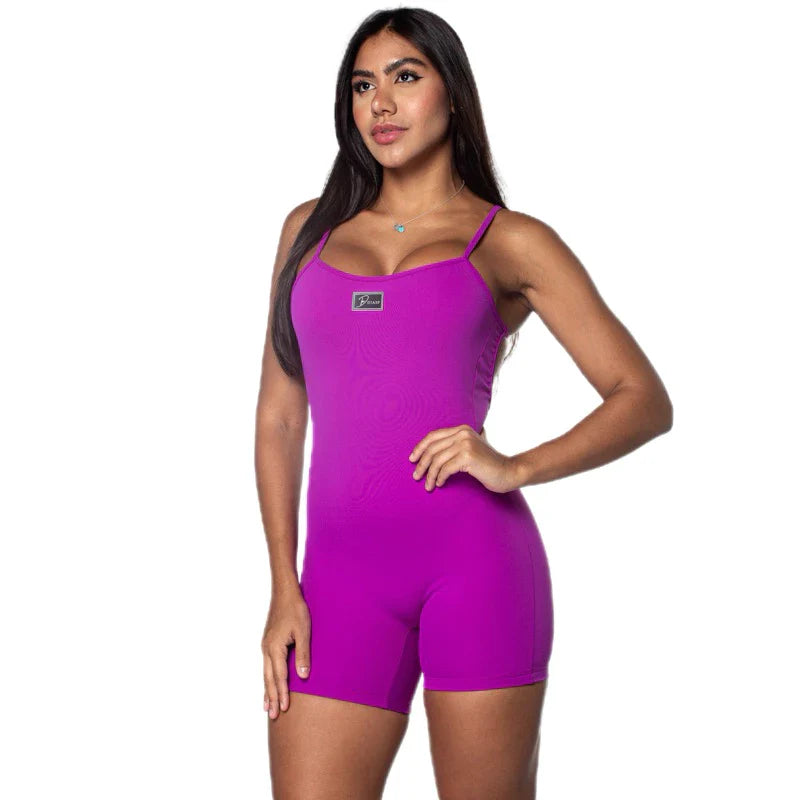 Macaquinho Fitness forrado Poliamida Roupa para academia Macacão