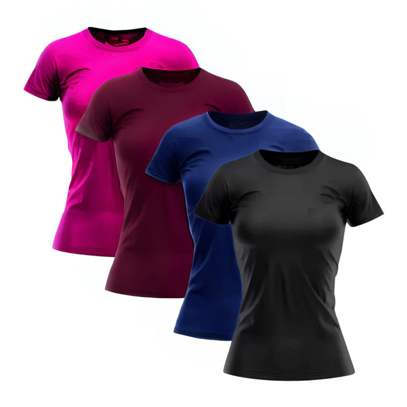 Kit 4 Camisetas Femininas Dry Fit