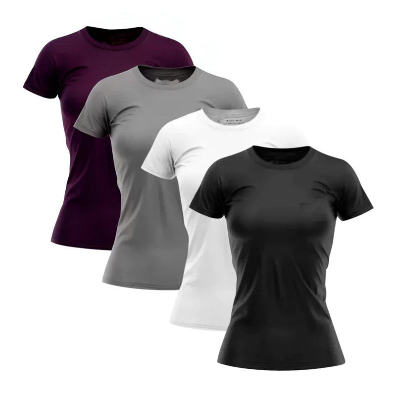 Kit 4 Camisetas Femininas Dry Fit