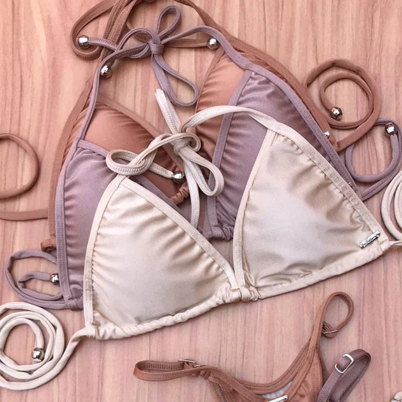 Biquíni Cortininha Fio Dental Bojo Removível Cós Regulável