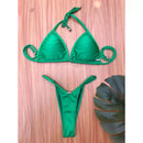 Biquíni Cortininha Fio Dental Bojo Removível Cós Regulável