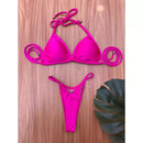 Biquíni Cortininha Fio Dental Bojo Removível Cós Regulável