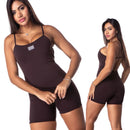 Macaquinho Fitness forrado Poliamida Roupa para academia Macacão