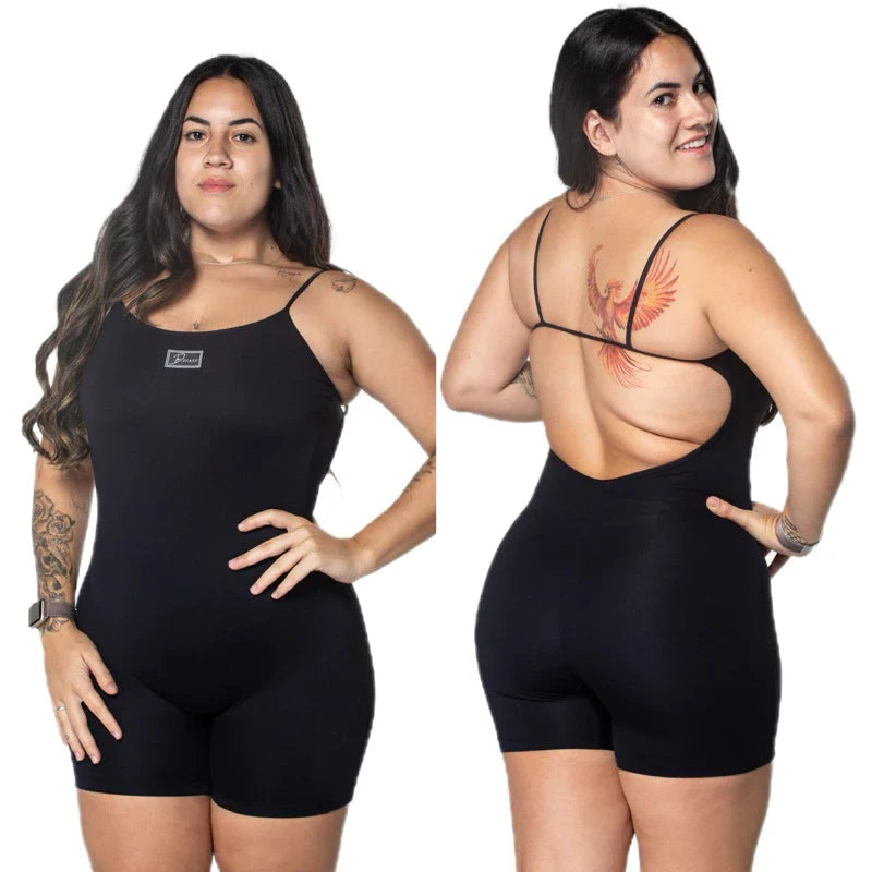 Macaquinho Fitness forrado Poliamida Roupa para academia Macacão