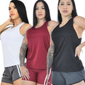 Kit 3 Regatas Femininas Dry Fit Premium