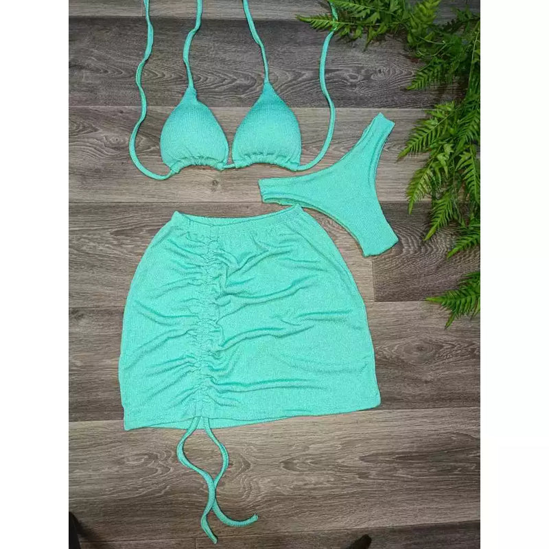 Biquíni Com Sainha peças Anaruga Brilhante Premium - Moda Praia