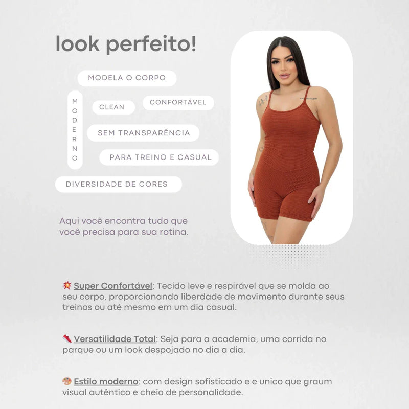 Macaquinho Canelado Feminino para Academia e Fitness
