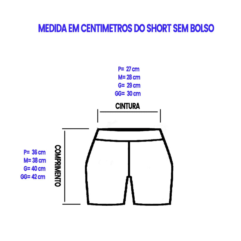 SHORT POLIAMIDA COM BOLSO ZERO TRANSPARÊNCIA