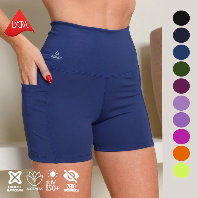 SHORT POLIAMIDA COM BOLSO ZERO TRANSPARÊNCIA