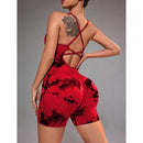 Macaquinho Tie Dye Empina Bumbum Poliamida Canelado Sem Costura