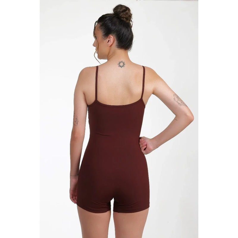 Macaquinho Poliamida Academia Fitness  Marrom MC198