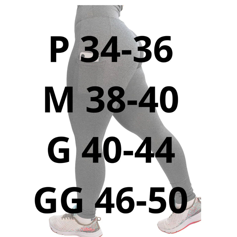 Calça Legging C/ Bolso Cos Alto Grosso E Costura Reforçada