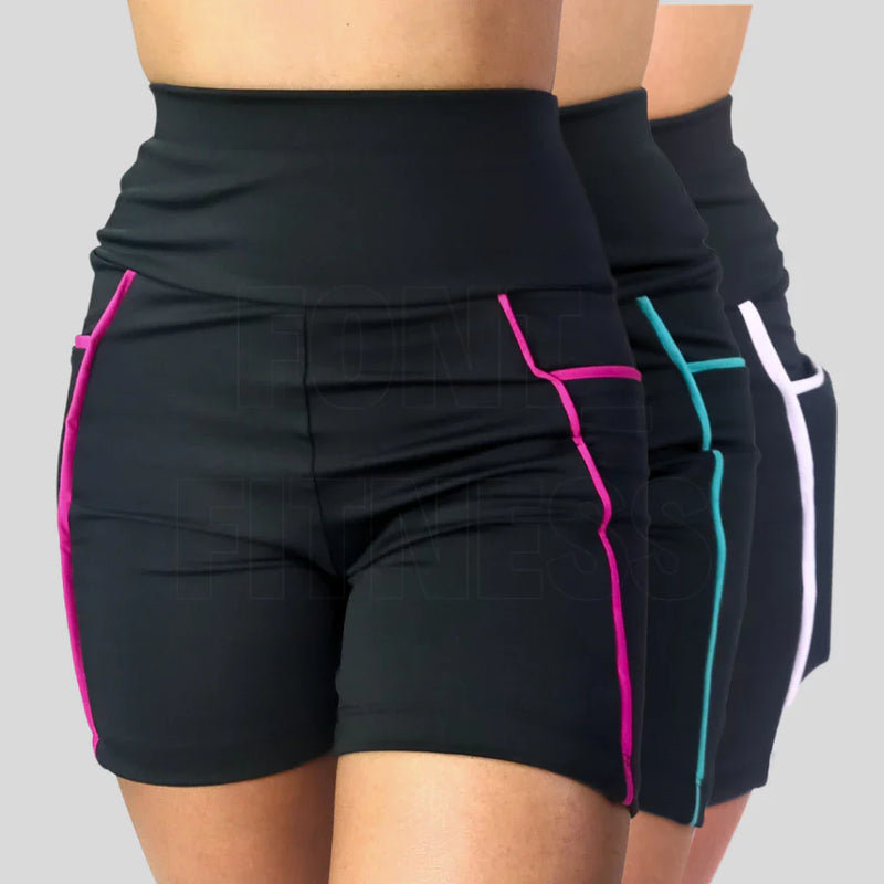 Kit com 3 Shorts Feminino com Bolso Lateral