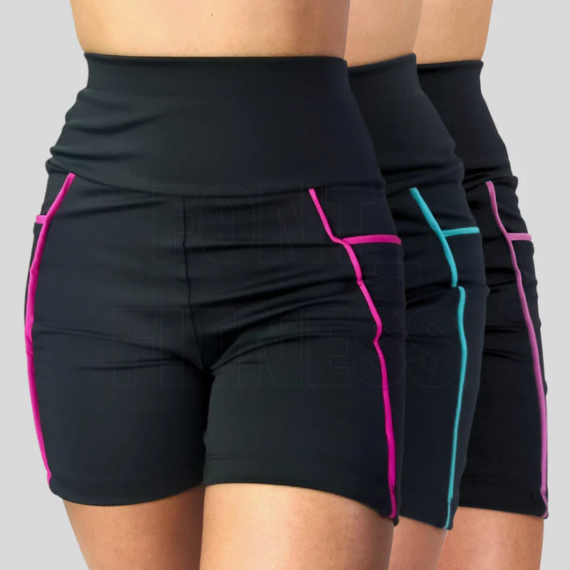 Kit com 3 Shorts Feminino com Bolso Lateral