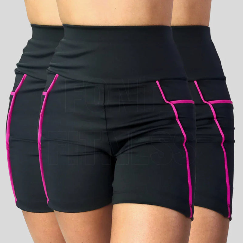 Kit com 3 Shorts Feminino com Bolso Lateral