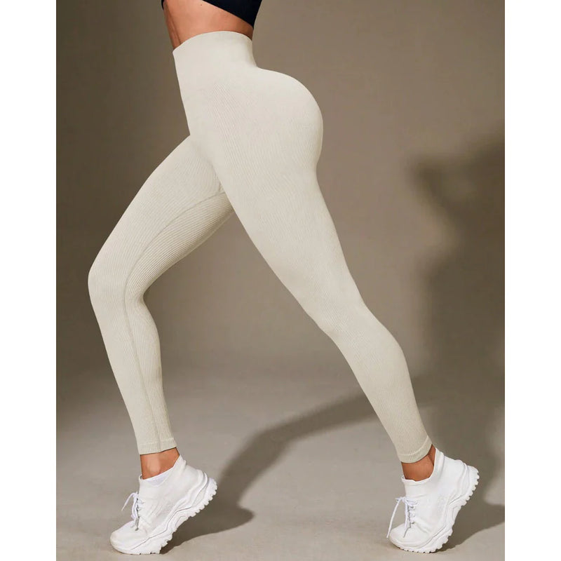 Calça Legging Canelada de Cintura Alta