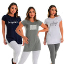 Kit 3 Blusas Longas Vest Leg